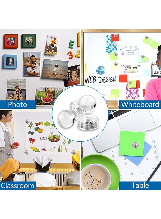 20 قطعة من مغناطيسات الدبوس المغناطيسية للثلاجة، مغناطيسات خريطة متعددة الاستخدام مع صندوق شفاف، دبابيس مغناطيسية للوحة إعلانات تقاويم الثلاجة في الفصل الدراسي (شفاف) - Image 5