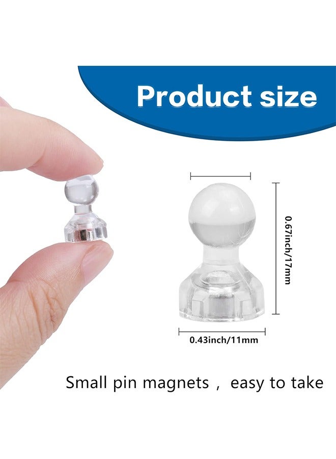 20 قطعة من مغناطيسات الدبوس المغناطيسية للثلاجة، مغناطيسات خريطة متعددة الاستخدام مع صندوق شفاف، دبابيس مغناطيسية للوحة إعلانات تقاويم الثلاجة في الفصل الدراسي (شفاف) - Image 2