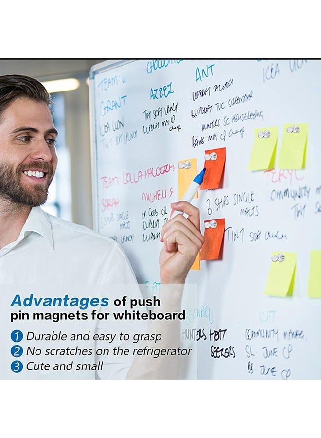 20 قطعة من مغناطيسات الدبوس المغناطيسية للثلاجة، مغناطيسات خريطة متعددة الاستخدام مع صندوق شفاف، دبابيس مغناطيسية للوحة إعلانات تقاويم الثلاجة في الفصل الدراسي (شفاف) - Image 3