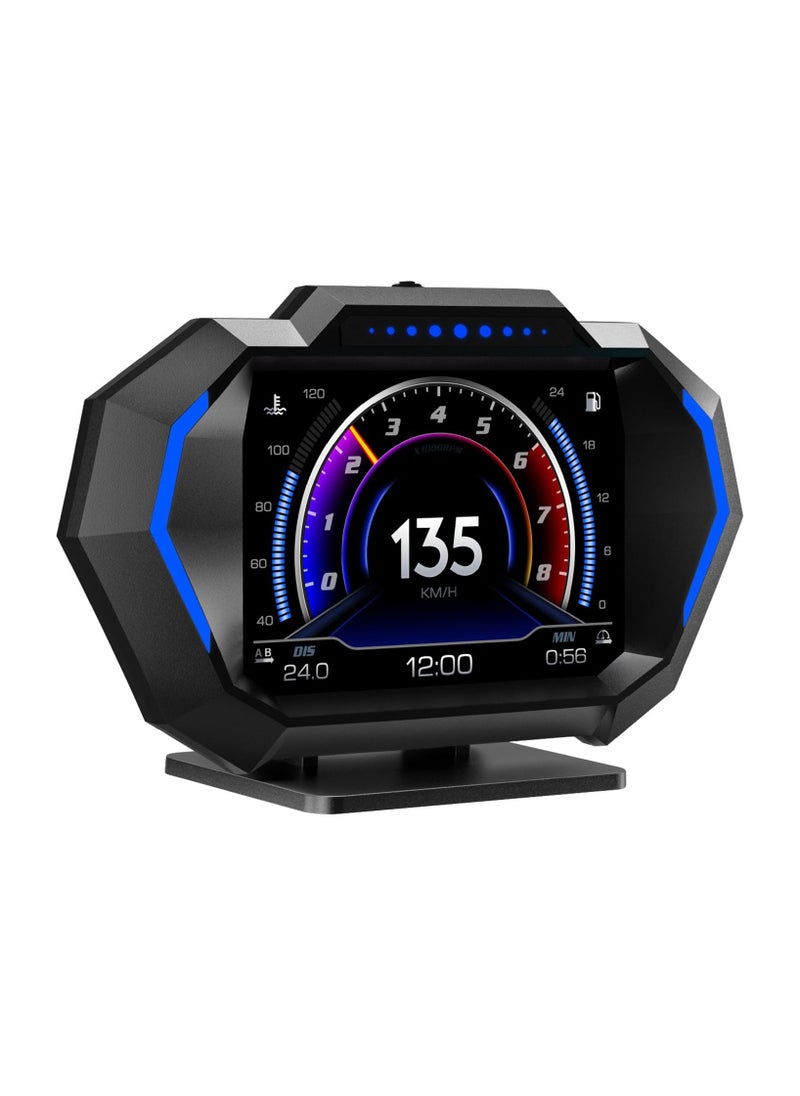 Generic - HUD Heads Up Display for Car, OBD Multi-Data Monitor Digital Speedometer Head Up Display, Overspeed Alarm RPM Water Temperature Turbo Pressure Smart Gauge for Most Vehicles After 200 - Image 1