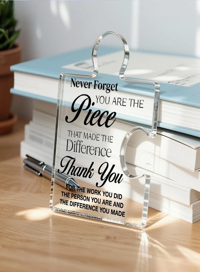 Yigaue Thank You Appreciation Gifts for Coworkers, Retirement Goodbye Gift for Coworkers Colleagues Employees, Never Forget You Are the Piece That Made the Difference Acrylic Puzzle Piece Plaque Office Decor - Image 5