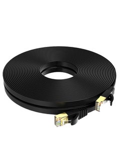 أنمي 10m Cat 7 Ethernet Cable, High Speed Gigabit Flat Lan Network Cable, with RJ45 Gold Plated Connector  - Image 1