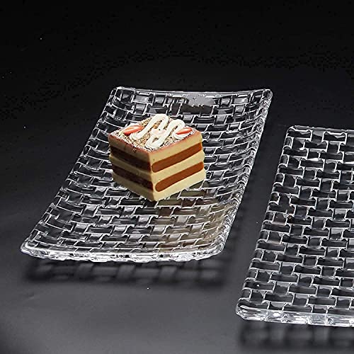 saiYum® Beautiful Crystal Clear Square Shape Glass Tray Plate for Serving Dry Fruits, Fruits, Snacks, Sweets, Chocolates for Home Decoration, Living Room (Transparent) - Image 1