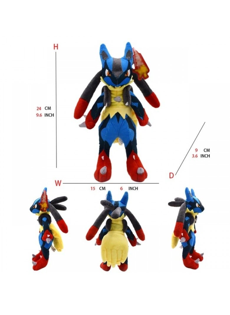 Bluejw 1-Piece Pocket Monsters Figure Lucario Plush Toys 24cm - Image 4