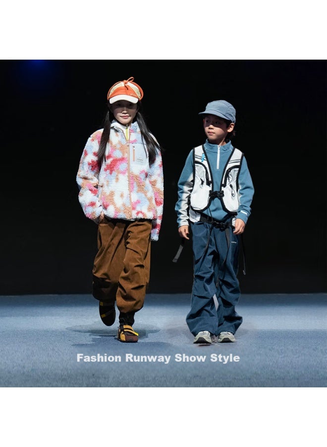 Onmygame Mountain Style Corduroy Boys' 3d Long Pants Autumn Winter New Orange 160 - Image 2