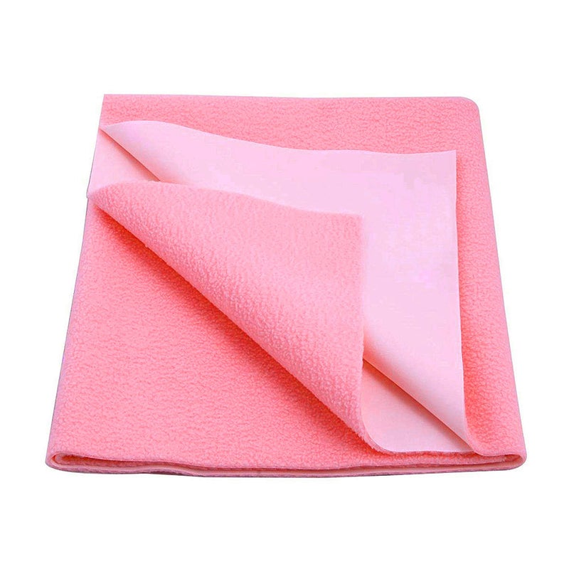 Dream King Waterproof Quick Dry Sheet for Baby| Bed Pad Anti-Piling Fleece Extra Absorbent Washable Matress Protector| Baby Bed Protector - Size Large 140X100 Cm (Salmon Rose) - Image 1