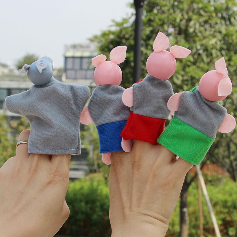 DIY-SCIENCE Little Red Riding Hood Finger Puppet StorytellingToy for Toddlers Kids, Cartoon Puppets Costume for Parent Child Interaction Classroom Role Playing Theater - Image 3