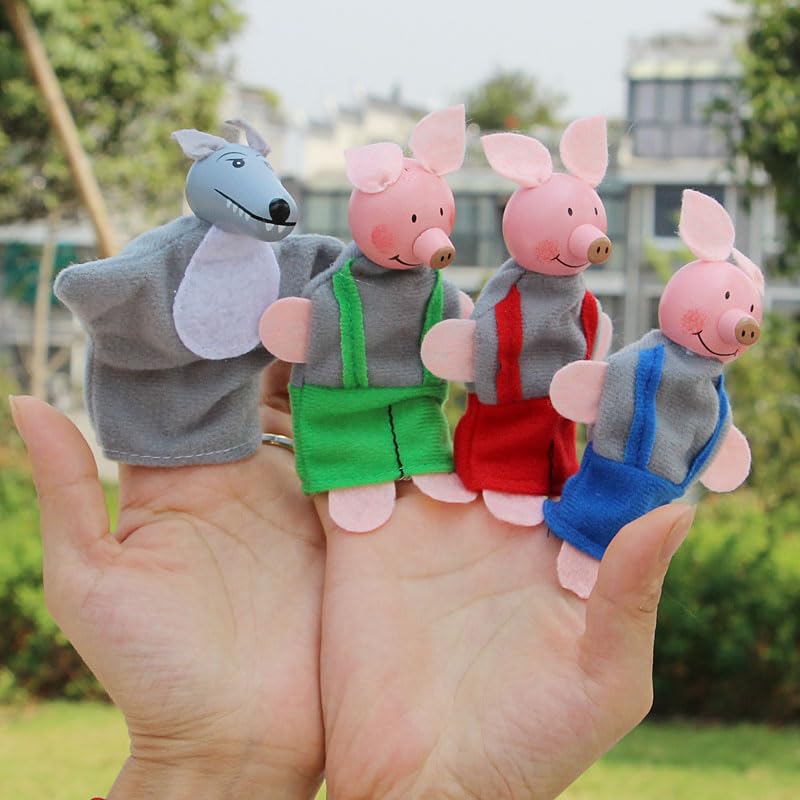 DIY-SCIENCE Little Red Riding Hood Finger Puppet StorytellingToy for Toddlers Kids, Cartoon Puppets Costume for Parent Child Interaction Classroom Role Playing Theater - Image 2