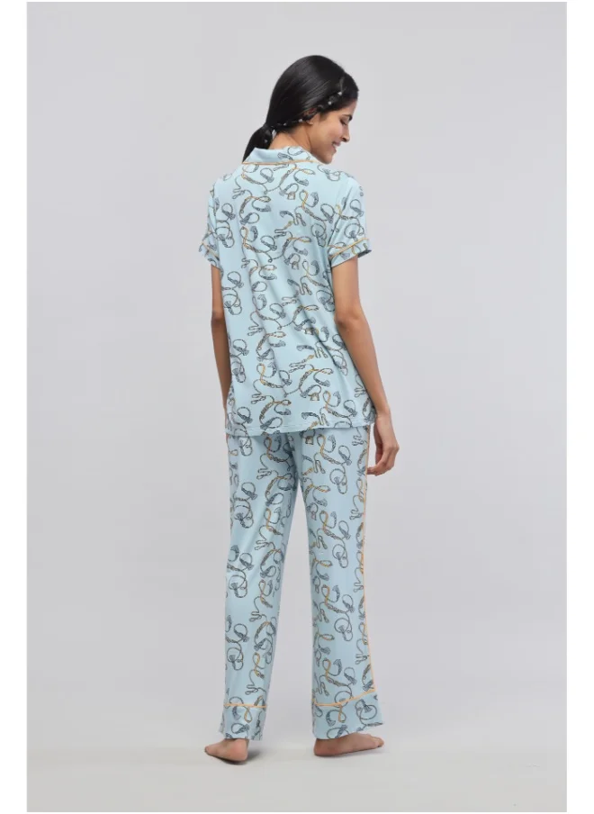 نسيسيرا Rope Printed Half Sleeve Pajama Set
