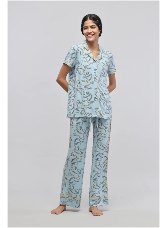 نسيسيرا Rope Printed Half Sleeve Pajama Set