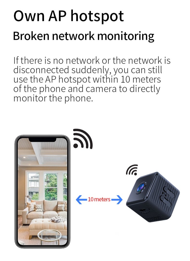 Security Camera, 1080P WiFi Indoor Camera, X2 Long Battery Life, SD Storage, Clear Night Vision, AI Motion Detection, Real-Time Record Security Wireless Surveillance Camera (X2)