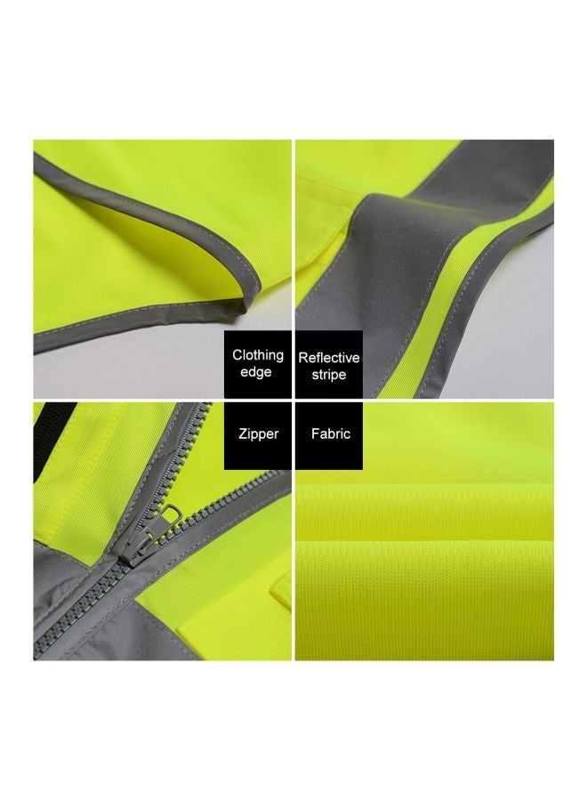 NIBEMINENT High Visibility Reflective Safety Vest Yellow/Grey - Image 3