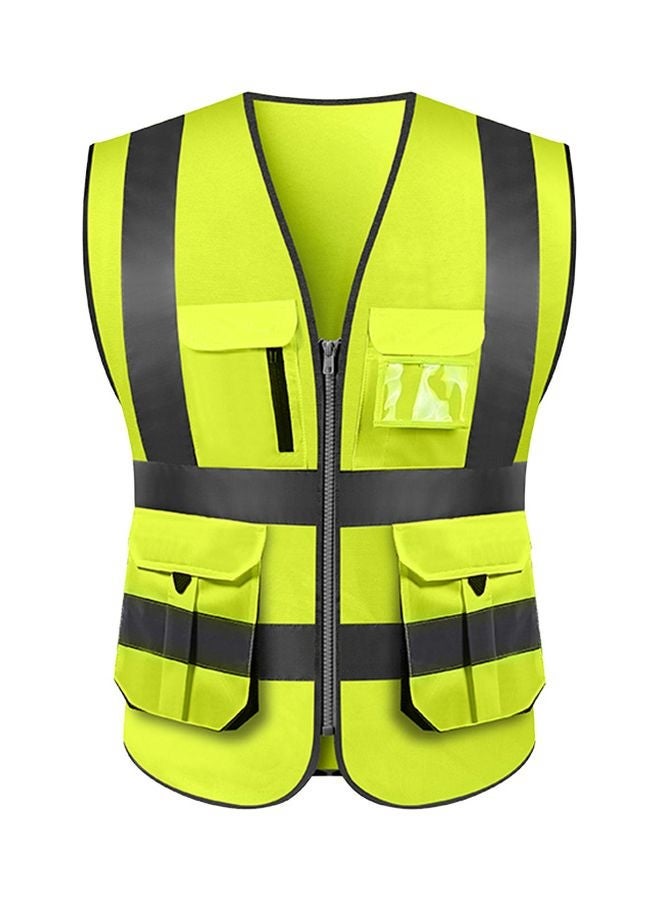 NIBEMINENT High Visibility Reflective Safety Vest Yellow/Grey - Image 1