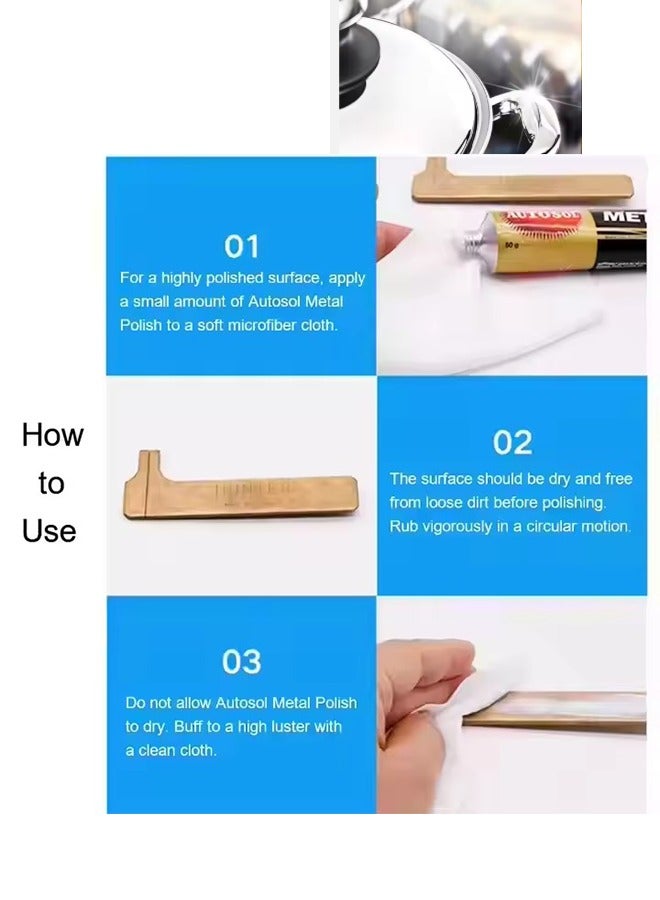 أوتو سول 3 قطع من ملمع المعادن Autosol الألماني للتكنولوجيا للكروم والنحاس، 75 مل لكل قطعة - Image 2