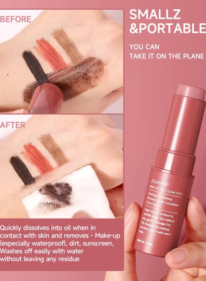 JULIA POP عصا تنظيف عميق للمكياج لتنظيف وتجديد الوجه والجسم مزيل مكياج عصا مرطب للزيت مزيل أحمر الشفاه عصا منظف الوجه بلسم - Image 2
