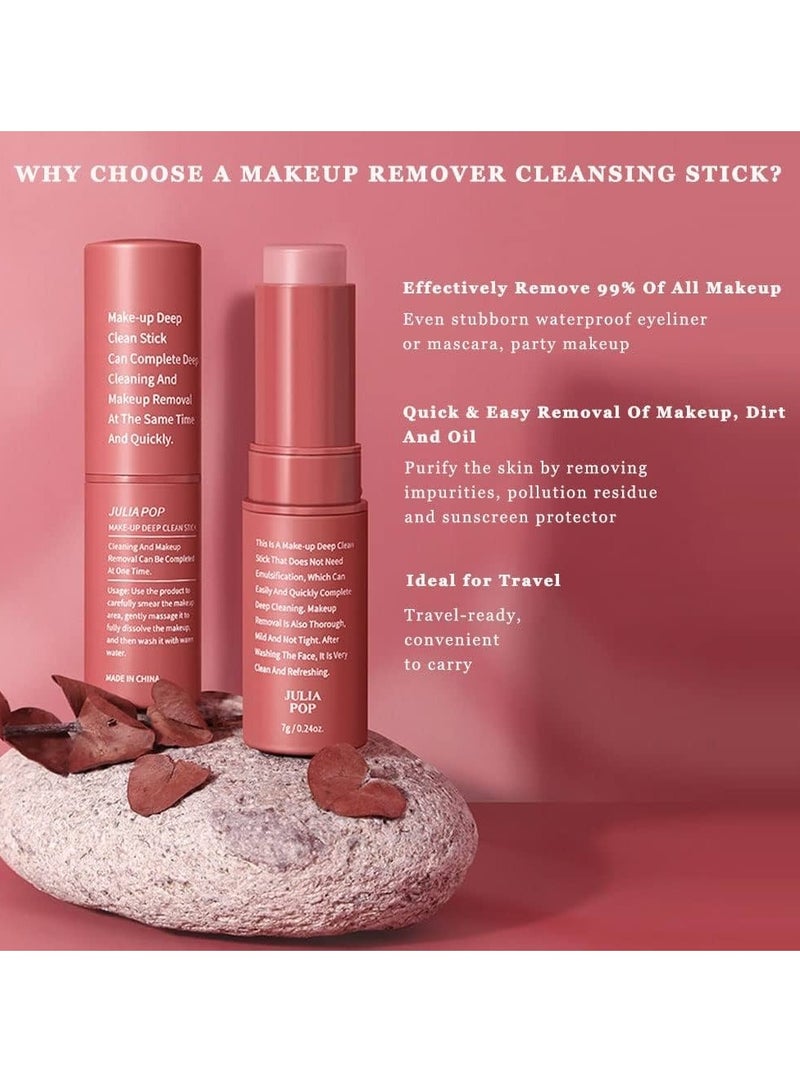JULIA POP عصا تنظيف عميق للمكياج لتنظيف وتجديد الوجه والجسم مزيل مكياج عصا مرطب للزيت مزيل أحمر الشفاه عصا منظف الوجه بلسم - Image 3