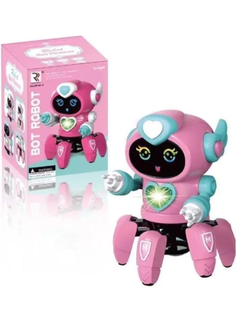 WAHA TOYS Dancing Robot Toy for Kids with LED Lights & Music – All-Direction Moving Robot, Battery Operated Walking Toy for Girls & Boys – Ideal Christmas Gift & Birthday Present - Image 1