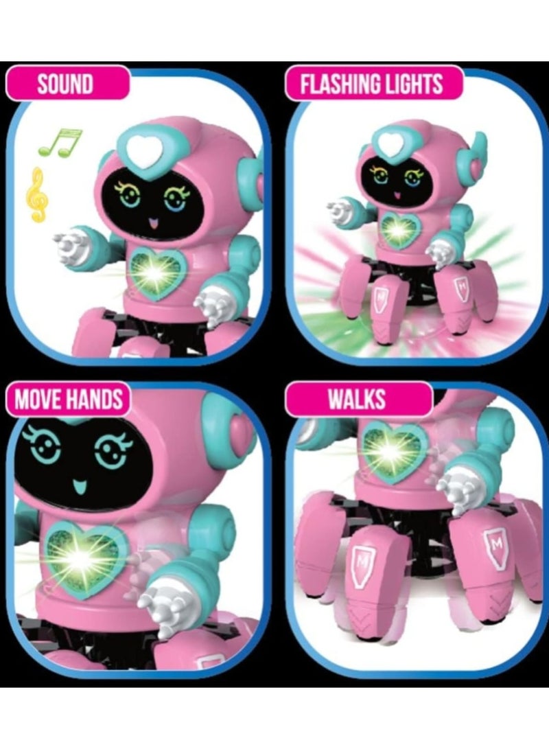 WAHA TOYS Dancing Robot Toy for Kids with LED Lights & Music – All-Direction Moving Robot, Battery Operated Walking Toy for Girls & Boys – Ideal Christmas Gift & Birthday Present - Image 2