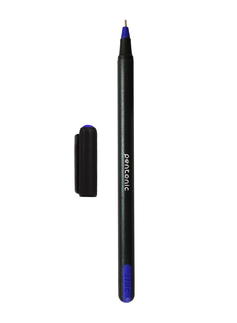 Pentonic 0.7 mm Ball Pen Blister Pack | Black Body | Blue Ink | Set of 10 Pens - Image 3