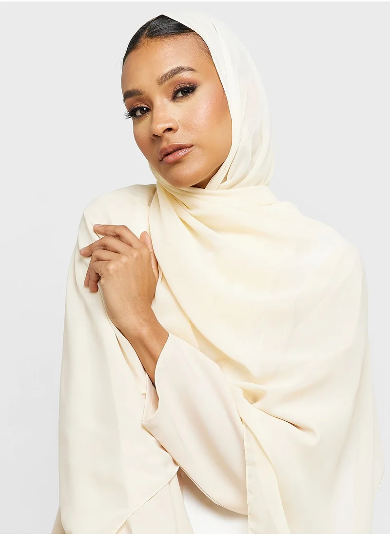 Khizana Colorblock Detail Abaya With Sheila