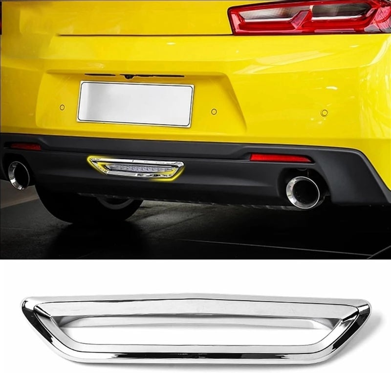 QASULER Chrome Rear Bumper Fog Light Cover for Chevrolet Camaro - Image 3