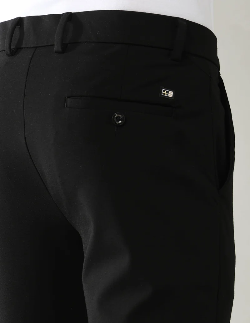 Arrow Black Slim Fit Knitted Autoflex Trousers for Men | Best Price UAE