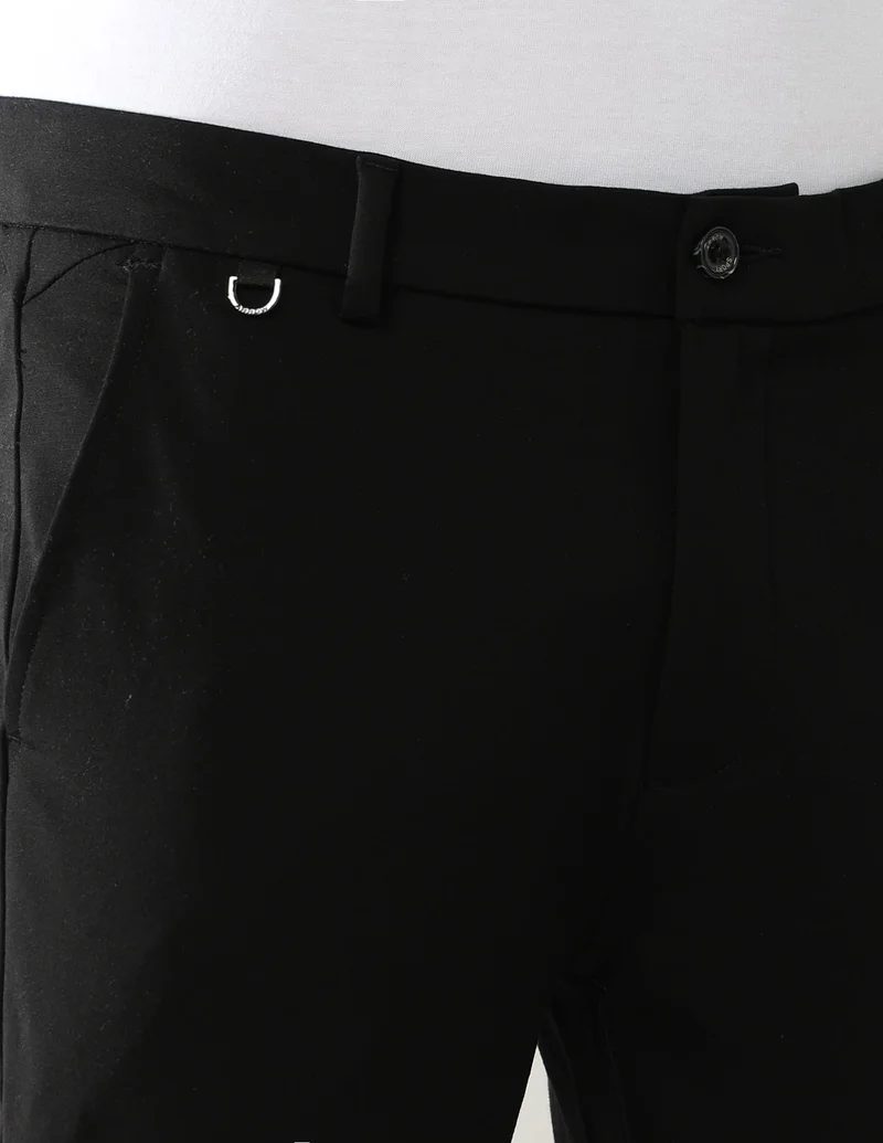 Arrow Black Slim Fit Knitted Autoflex Trousers for Men | Best Price UAE