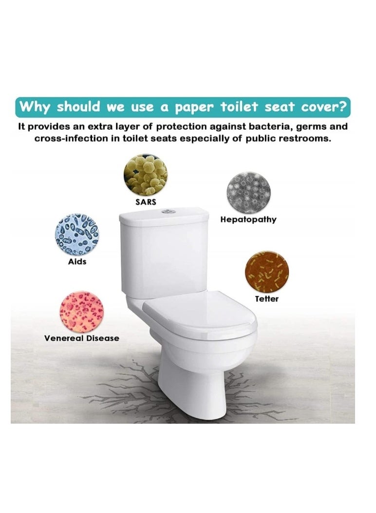 250 Sheets Disposable Toilet Seat Cover,XL Half-Fold Flushable Paper Toilet Seat Covers,Toilet Seat Liners for Adults and Kids,Premium Portable Potty Covers - Image 3