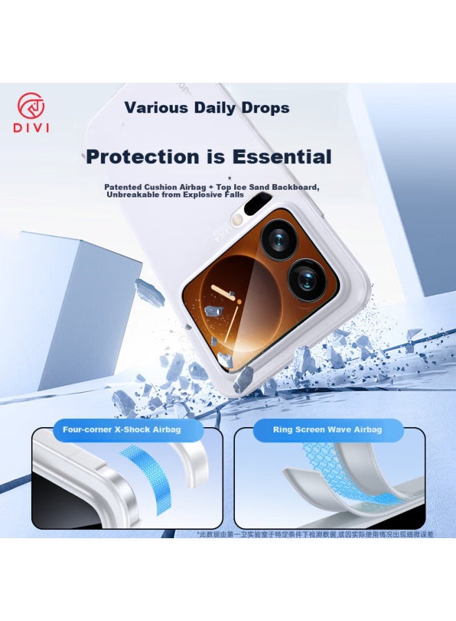 Divi [millions Sold Online] Phone Case For Xiaomi 17 Pro Max, Xiaomi 17 Pro Max Protective Cover, Shockproof Camera Protection, Ultra-thin Heat Dissipation, Frosted Transparent White - Image 4