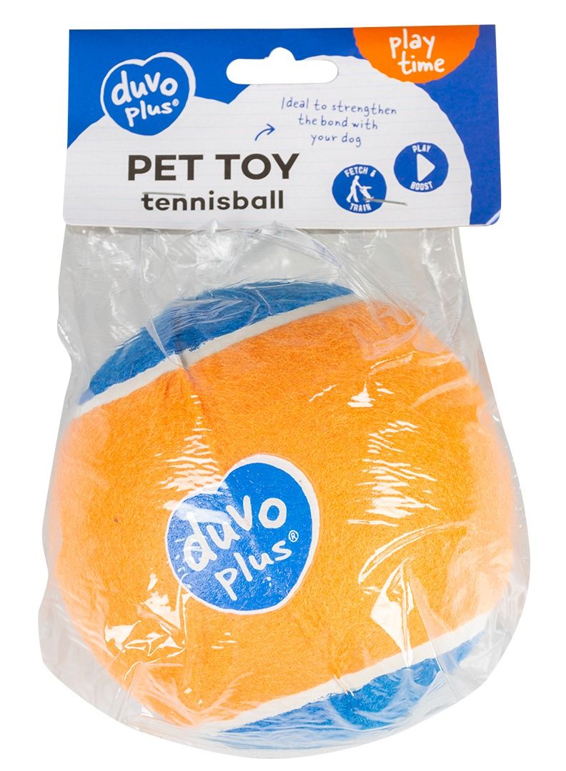 duvo Plus Tennisball Toy For Dogs Orange/Blue 13CM - Image 2