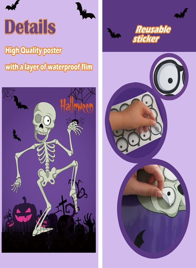 BORAMDO Pin The Eyeball on Mr.Bone Halloween Party Game for Classroom Games - Image 3