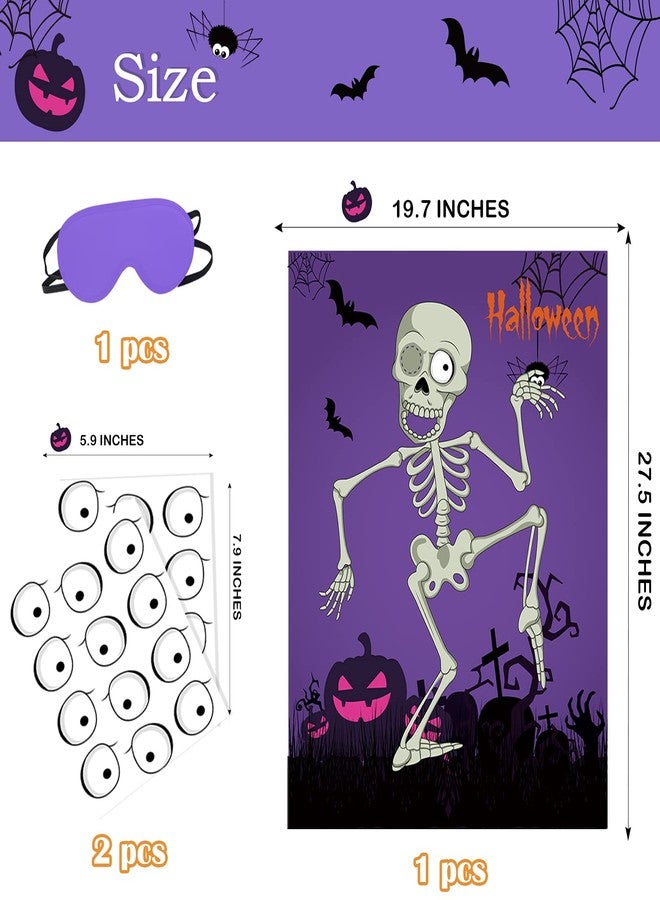 BORAMDO Pin The Eyeball on Mr.Bone Halloween Party Game for Classroom Games - Image 2
