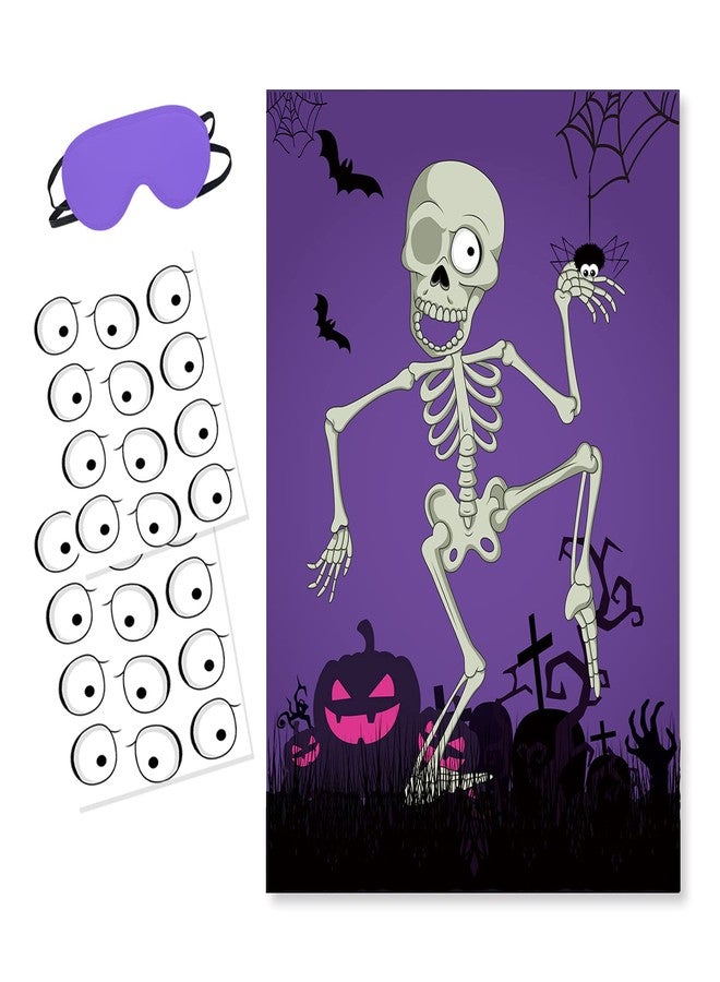 BORAMDO Pin The Eyeball on Mr.Bone Halloween Party Game for Classroom Games - Image 1