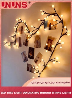 UNUNS أضواء فروع الأشجار LED للحائط، أضواء كرمة الصفصاف، أضواء كرة الفقاعات البيضاء الرومانسية الليلية، 45 مصباح LED مع أضواء لغرفة المعيشة وغرفة النوم والزاوية الجدارية وديكور المنزل، مصباح طاولة لتزيين الحفلات  - Image 1