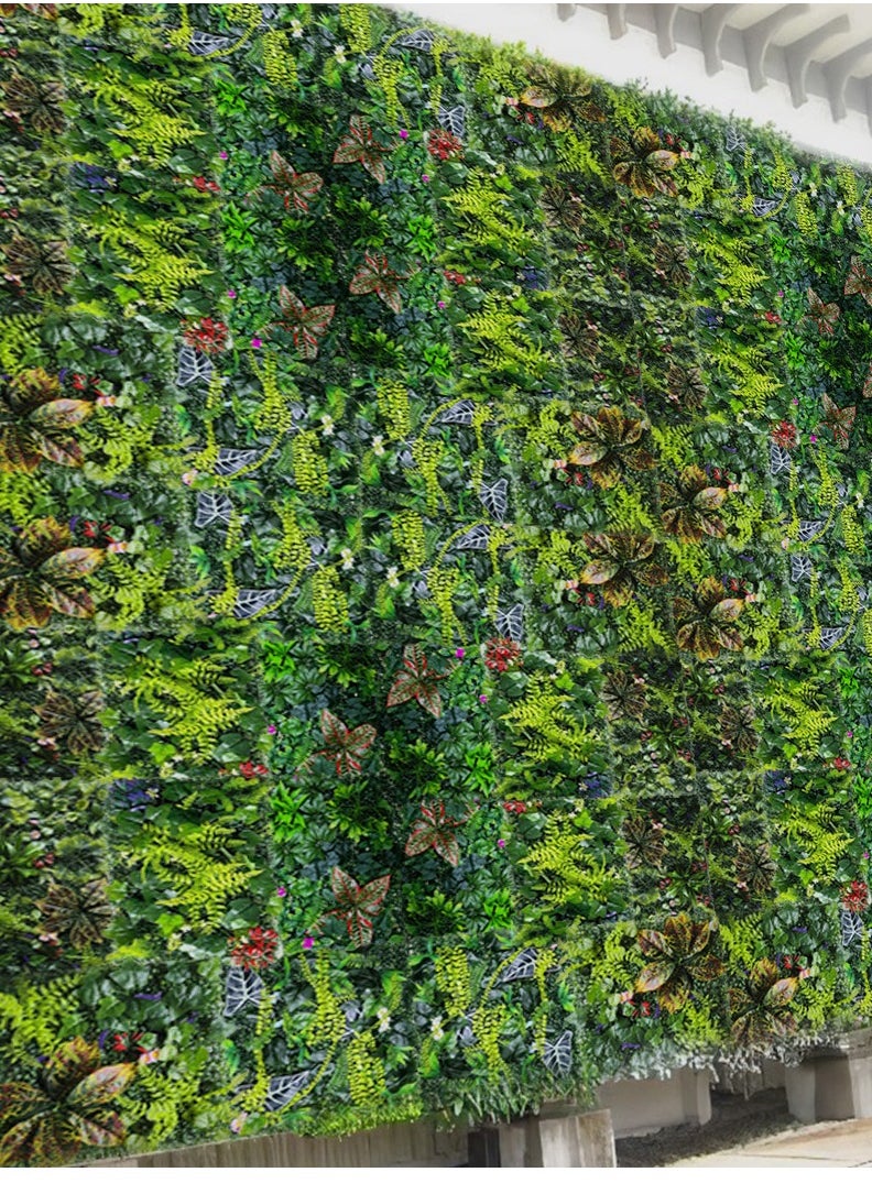 طعم المنزل ألواح حائط من العشب الصناعي مقاس 100x50 سم خضرة صناعية محمية من الأشعة فوق البنفسجية | غطاء سياج للخصوصية، داخلي/خارجي، ألواح خشب البقس المزخرفة للمنزل، الفناء الخلفي، وديكور الحائط  - Image 3