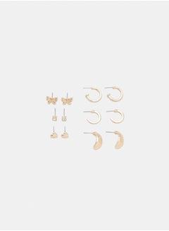 Butterfly Stud & Hoop Earring Set
