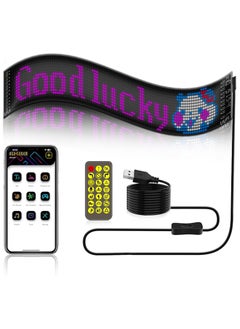 LED Flexible Display APP BT Car Advertising Screen Full Color Intelligent Vehicle Sticker Soft Screen Display IP65 Waterproof Flexible Screen Can Be Bent At Will Customize Picture Mobile APP Control 16x96