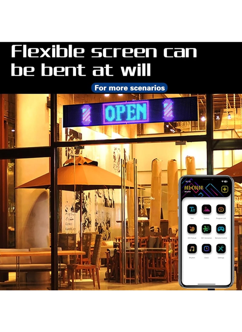 Generic - LED Flexible Display APP BT Car Advertising Screen Full Color Intelligent Vehicle Sticker Soft Screen Display IP65 Waterproof Flexible Screen Can Be Bent At Will Customize Picture Mobile APP Control 16x96 - Image 1