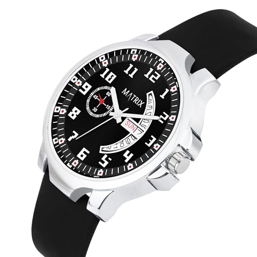 Matrix Classic 2.0 Day & Date Analog Watch with Softest Silicone Strap for Men & Boys (Black) - Image 5