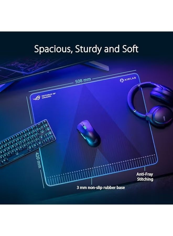 PROMASS ROG Hone Ace Aim Lab Edition Gaming Mouse Pad, 508 X 420 x 3 mm, Large Size, Soft, Hybrid Cloth Material, Non-Slip Rubber Base, Esports & FPS Gaming, Black  - Image 3