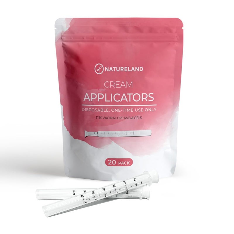 Natureland Disposable Plastic Vaginal Applicator: For Gel or Cream Products - Includes Dual Dosage Markings (Regular, 20, Count)
