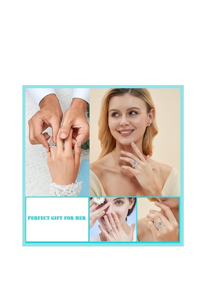 Moissanite Adjustable Engagement Ring, Promise Eternity Ring for Women,Wedding Rings,Jewelry Gift,Friendship Promise Fashion Jewelry Valentine Gifts for Women（Adjustable opening） - Image 5