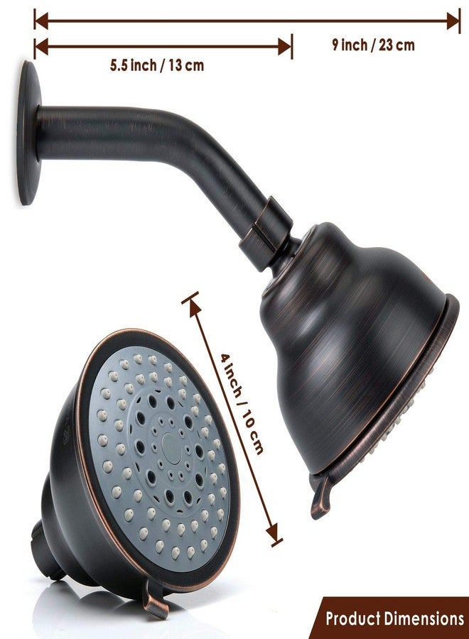 Voolan High Pressure Shower Head with Shower Arm - 5 Function Rain Shower Head - Comfortable Shower Experience Even at Low Water Flow - Oil-Rubbed Bronze - Image 3