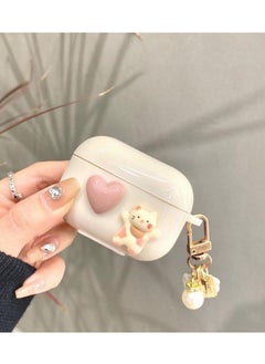 KUYING Sugar Colored 3D Teddy Bear With Chain Suitable For Apple Bluetooth Earphone Protective Case  - Image 4