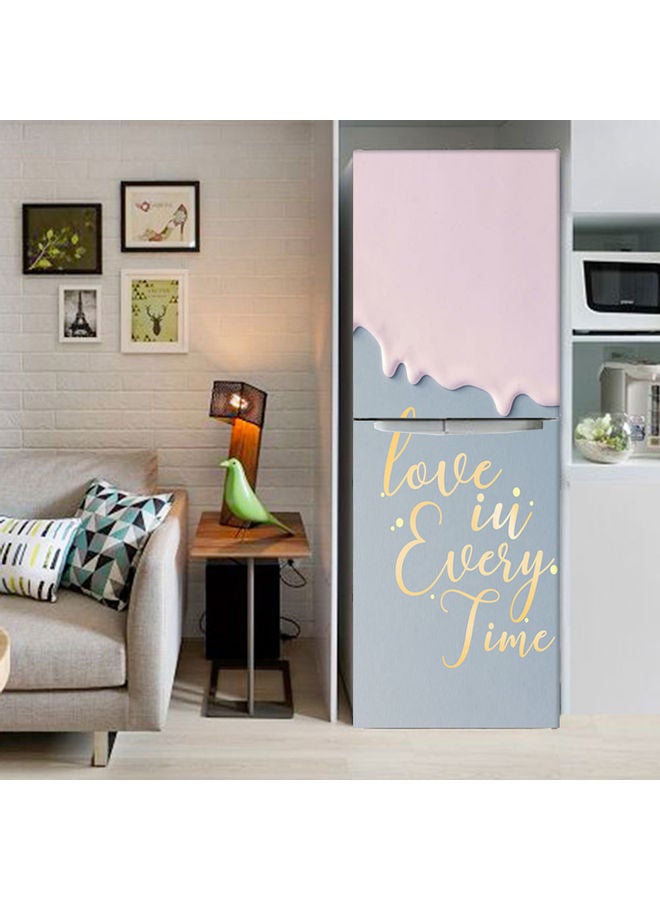 نيبمينينت ملصق للثلاجة بطبعة مضادة للماء وردي/رمادي 50 x 120سم