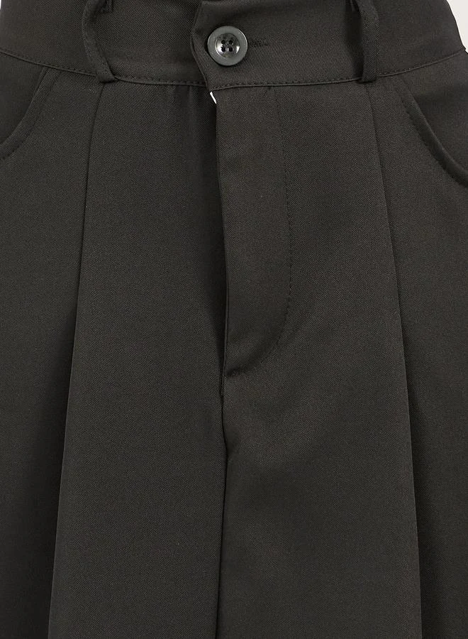 Styli Styli Pleated Mid Rise A-Line Skirt
