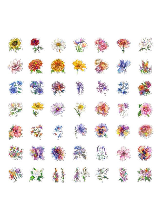 مجموعة من 100 قطعة من ملصقات الزهور، ملصقات جمالية ثلاثية الأبعاد لامعة لزجاجات المياه، ملصقات مقاومة للماء لأجهزة الكمبيوتر المحمول والهواتف ودفاتر القصاصات، هدايا زهور للبالغين والنساء والمراهقات والفتيات - Image 4