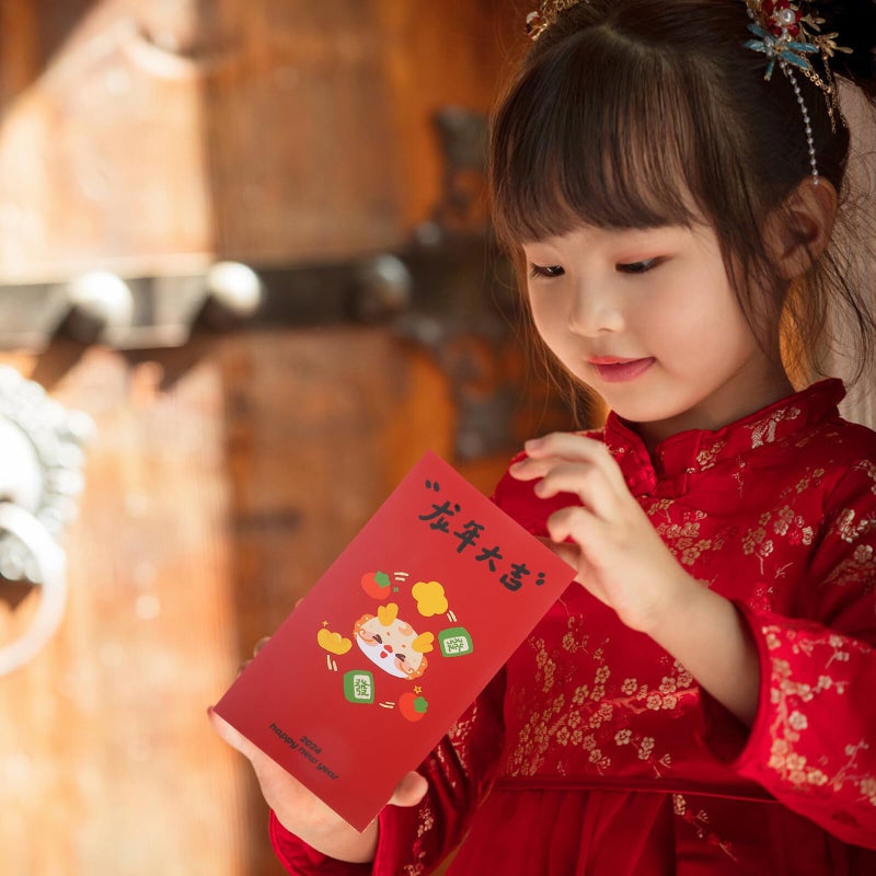 6pcs Chinese Red Envelopes Lucky Money Packets For Lunar New Year Dragon Year Celebration - Image 5