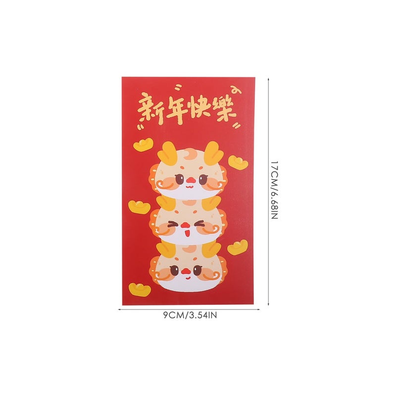 6pcs Chinese Red Envelopes Lucky Money Packets For Lunar New Year Dragon Year Celebration - Image 3