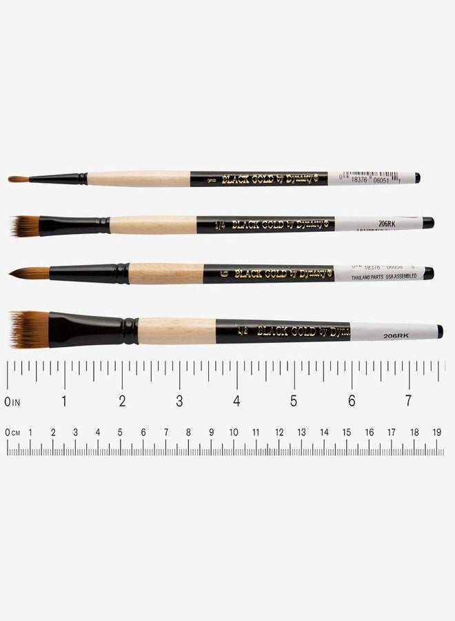 Dynasty' Dynasty Black Gold Series Synthetic Brushes Short Handle 6 Round - Image 3